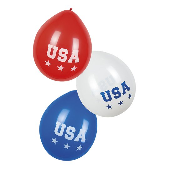 USA Ballonger Röd/Vit/Blå - 6-pack