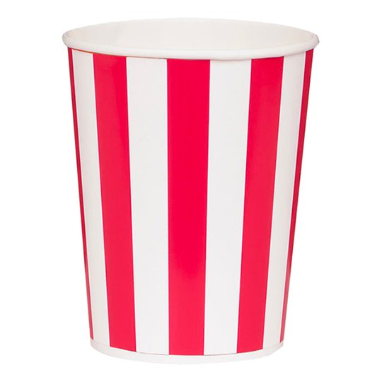 Popcornbägare Röd/Vita - 4-pack