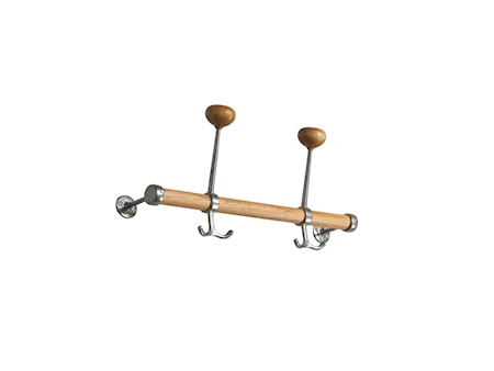 Gustav ek/aluminium hattkroklist L=400 mm/2 krok