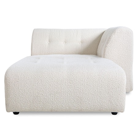 Vint couch: Element höger Divan Boucle Gräddvit