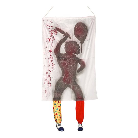 Skräckclown Bakom Skynke Prop