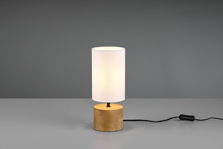 Woody Bordslampa 12 cm rund E14 Vit/Trä