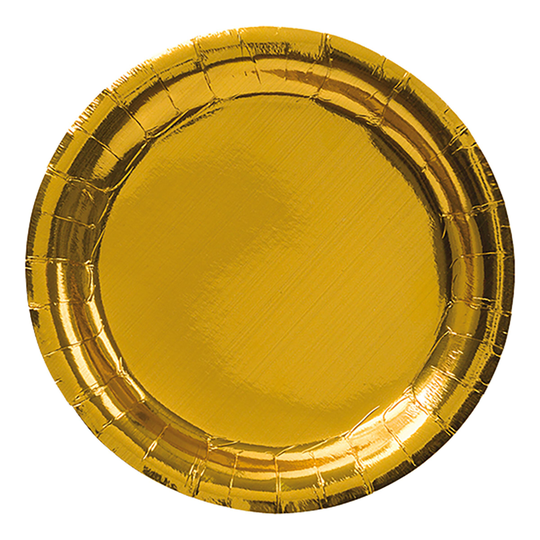Papperstallrikar Guld Metallic - 8-pack