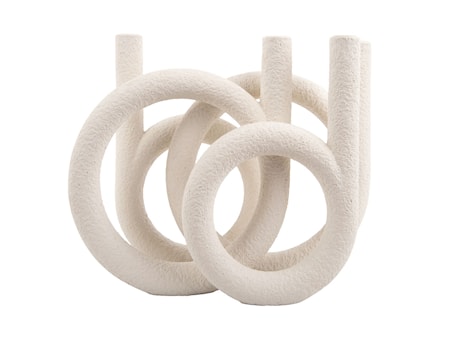Rings Ljusstake Polyresin Ivory