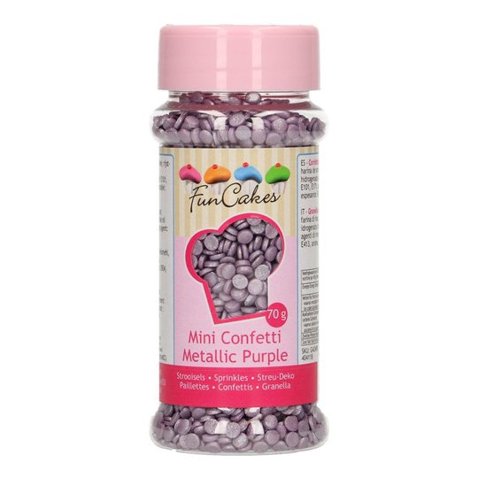 FunCakes Confetti Metallic Purple/Lila - 70 g
