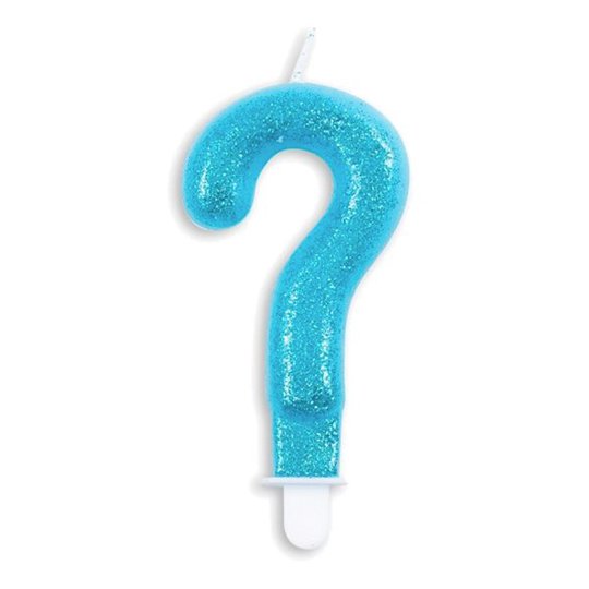 Tårtljus Siffra Glitter Blå - Tecken ?