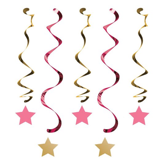 Hängande Dekoration One Little Star Girl Swirls - 5-pack