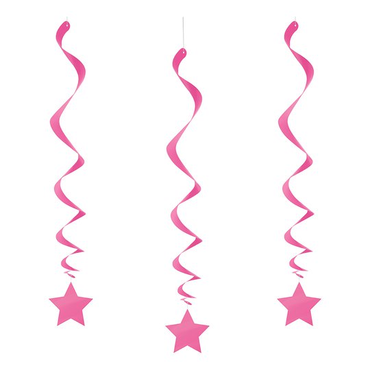 Hängande Dekoration Stjärnor Rosa - 3-pack