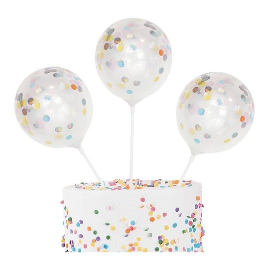 Tårtdekoration Konfettiballonger Mini Pastell - 5-pack