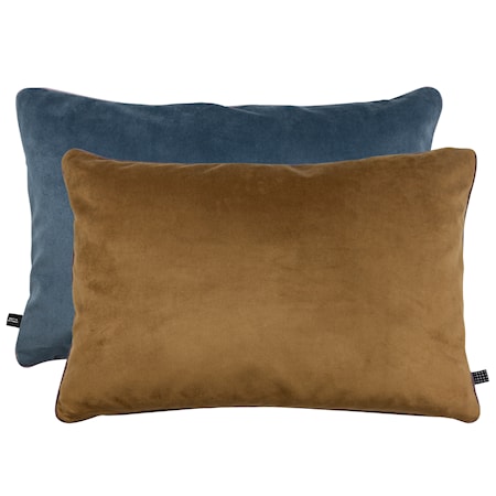 Block Kudde 60x40 cm Tobacco/Dust blue