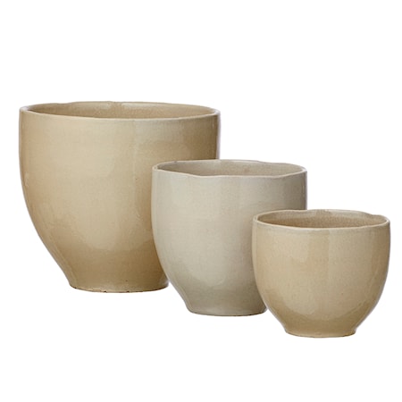 Vita Blomkruka Set om 3 Beige