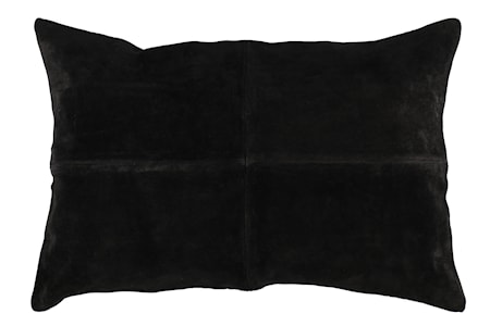 Kudde Läder 40x60 cm Svart