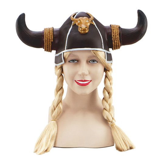 Vikingahjälm med Flätor - One size