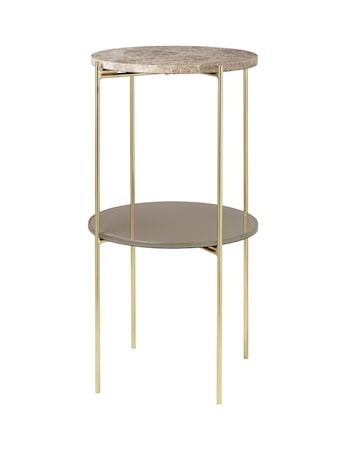 Fryd Sängbord Marmor 35x70 cm Caramel/ Mässing