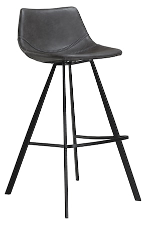 Barstol Pitch Svarta ben - Vintage Grå