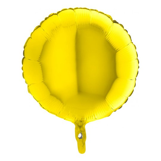 Folieballong Rund Metallic Gul