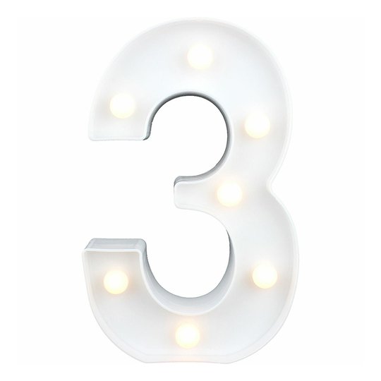 Siffra med LED-Belysning - Siffra 3