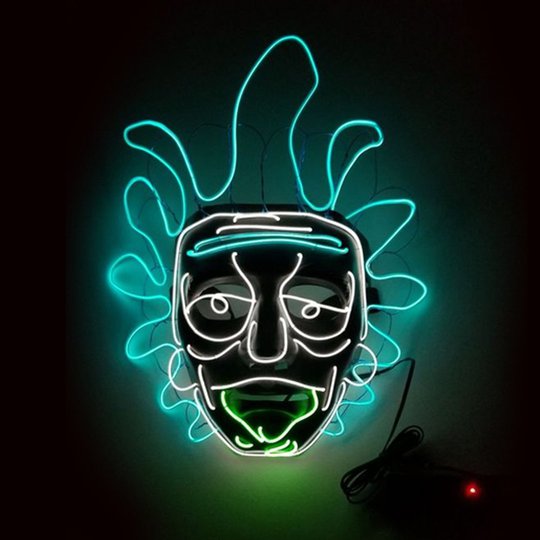 El Wire Rick & Morty LED Mask - One Size