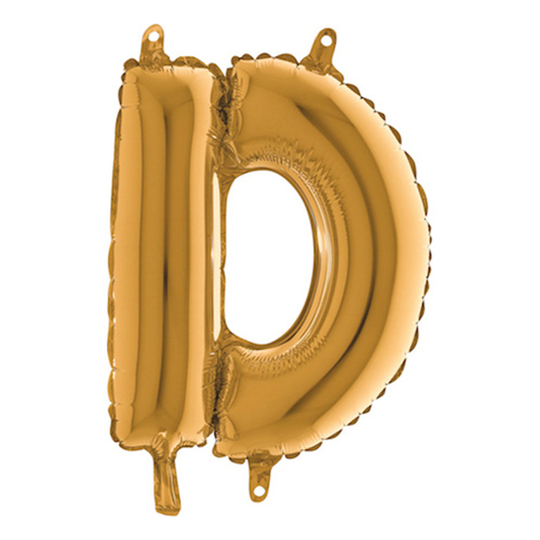 Bokstavsballong Mini Guld - Bokstav D