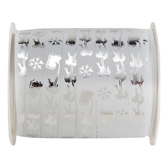 Presentsnöre Christmas Vit/Silver - 1-pack