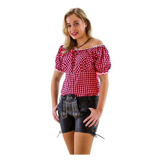 Oktoberfest Blus Vit/Röd - Small