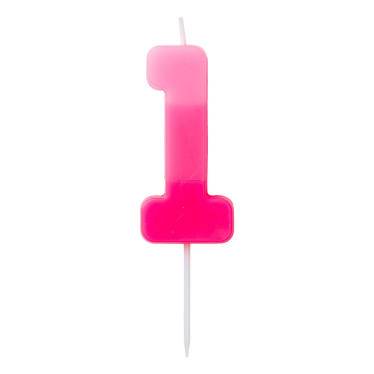 Tårtljus Siffra Rosa - Siffra 1