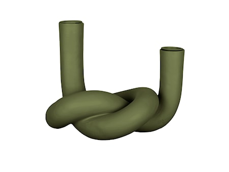 Knot Double Ljusstake Keramik Grön