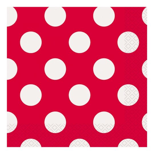 Servetter Röda Prickiga - 16-pack