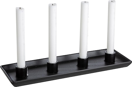 Adventsljusstake Rektangulär Svart