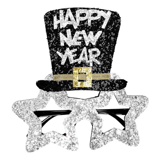 Glasögon Happy New Year Silver