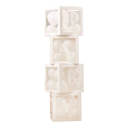 Ballongboxar Baby med Ballonger Vit