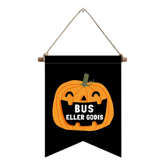 Dörrskylt Bus eller Godis