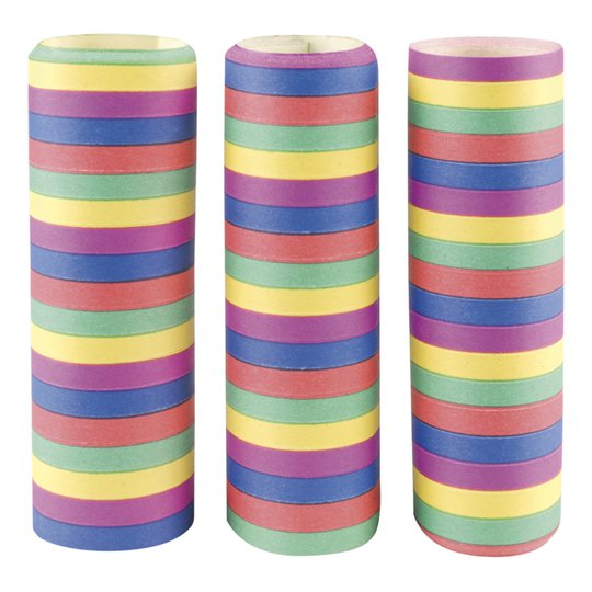 Serpentiner Konfetti Flerfärgade - 3-pack