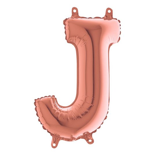Bokstavsballong Mini Roséguld - Bokstav J