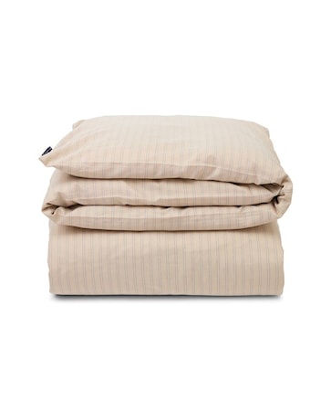 Striped Påslakan 220x220 cm Beige/Mörkblå