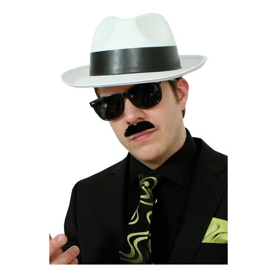 Gangsterhatt Vit - One size