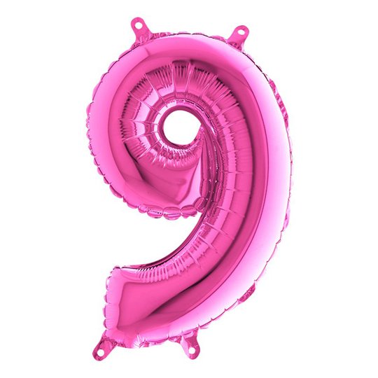 Sifferballong Mini Rosa Metallic - Siffra 9
