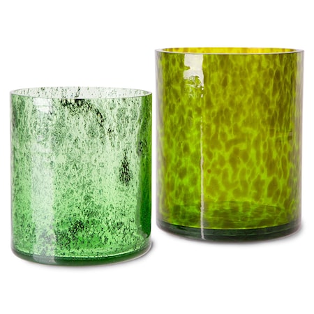 Cheetah Glasvaser Grön set 2 delar