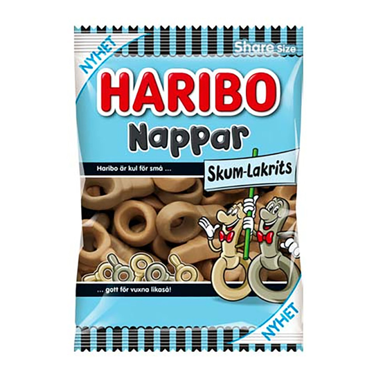 Haribo Nappar Skum-Lakrits - 120 gram