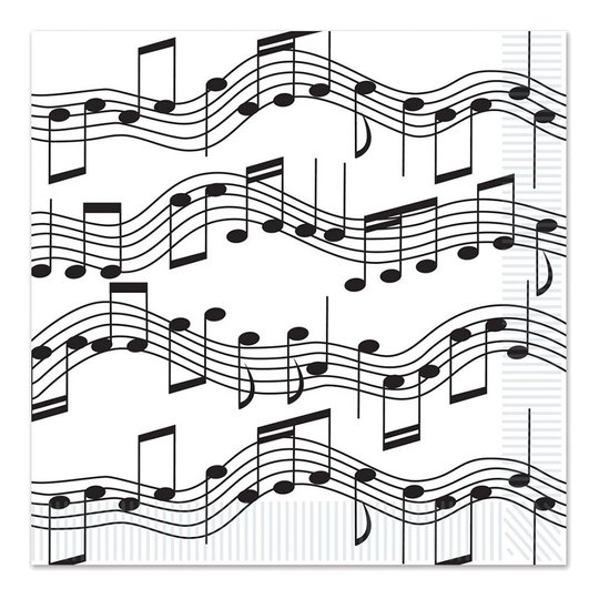Kaffeservetter Musiknoter - 16-pack