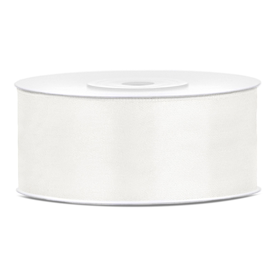 Satinband Vaniljvit - 25 mm x 25 m