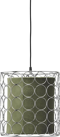 Ring Taklampa 30cm Krom/Grön
