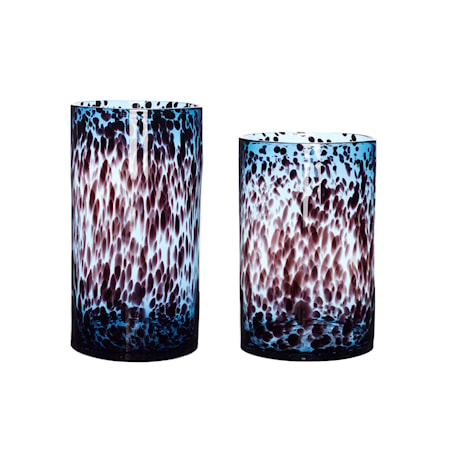 Vase Glas Blå/bordeaux 2 st