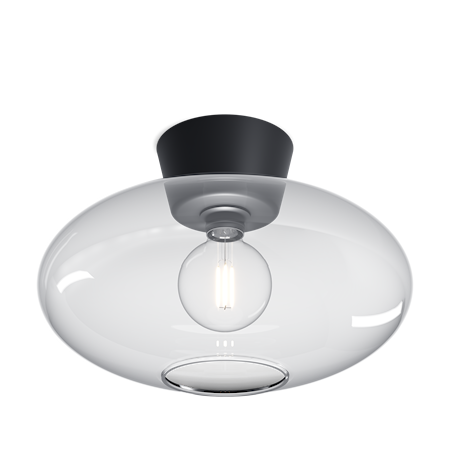 Bullo XL Plafond Ø38 Mattsvart/Klar