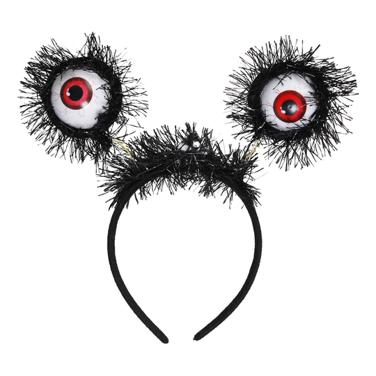 Svart Diadem med Ögon Glitter - One size