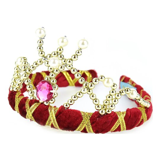 Diadem Prinsessa Sammetsröd Deluxe - One size