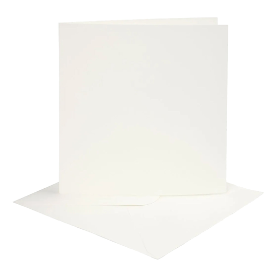 Kort med Kuvert Råvit - 15,2 x 15,2 cm