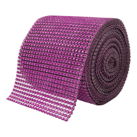 Strass Tyg på Rulle - Fuchsia