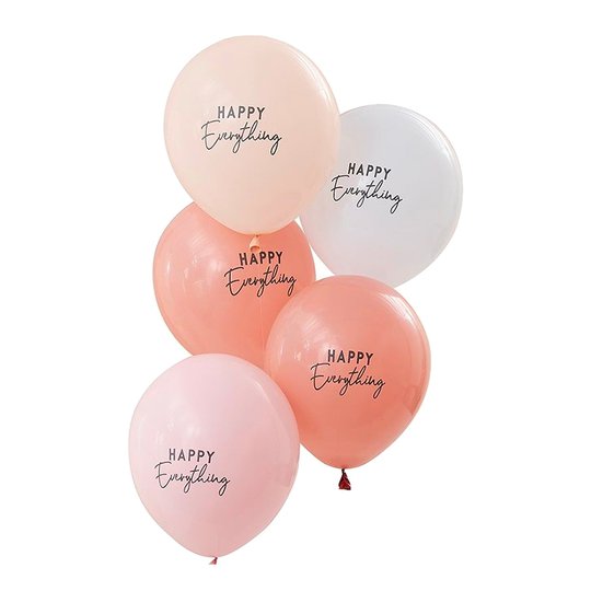 Ballonger Happy Everything Pastell - 5-pack