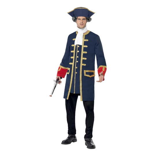 Piratkapten Blå Maskeraddräkt - Large